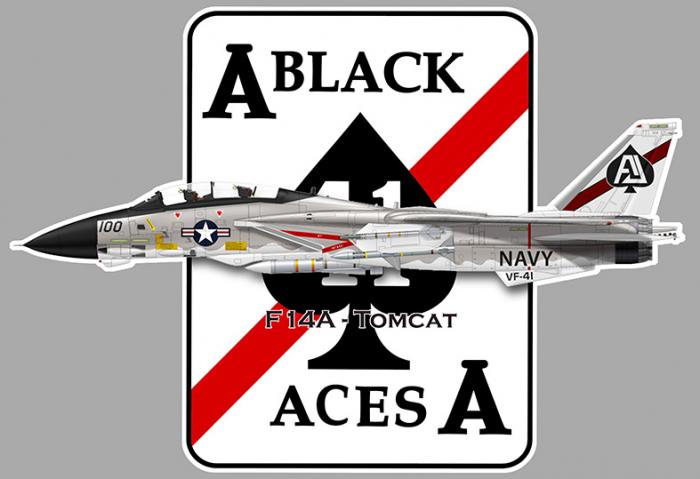 Sticker F14 TOMCAT BLACK ACES : Couleur Course