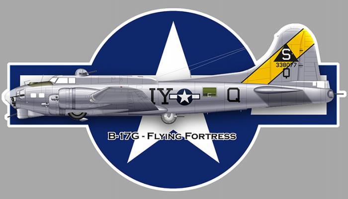 Sticker B17 FLYING FORTRESS : Couleur Course