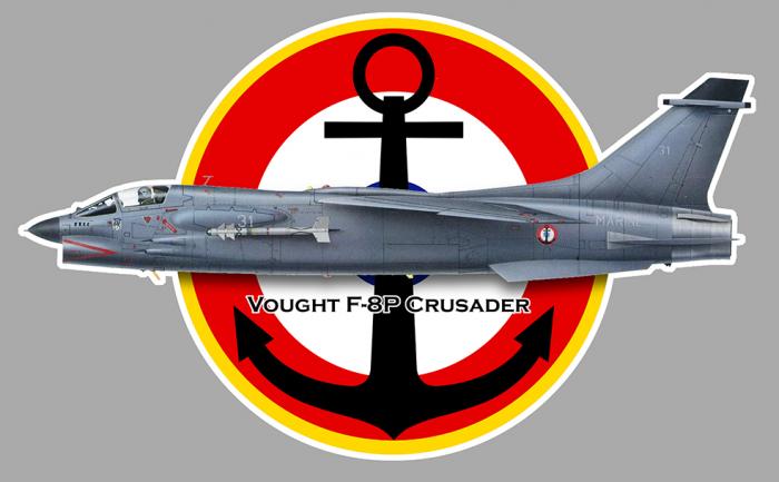 Sticker F8 CRUSADER VOUGHT : Couleur Course