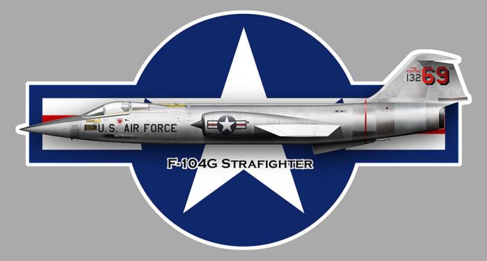 Sticker F104 STARFIGHTER : Couleur Course
