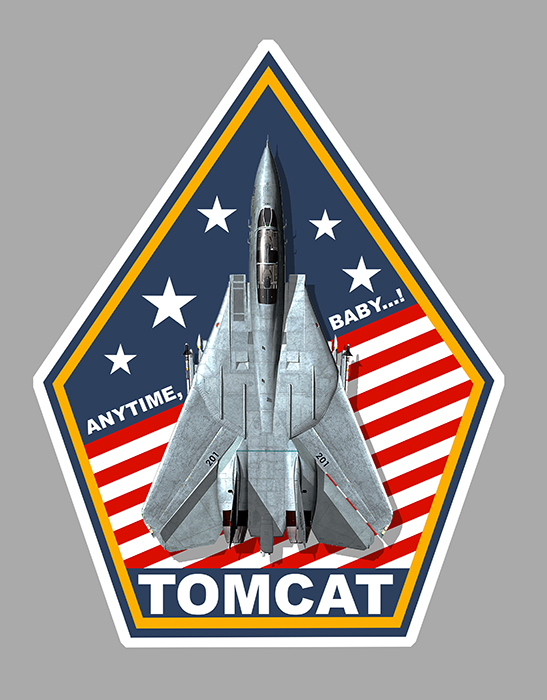 Sticker F14 TOMCAT  : Couleur Course