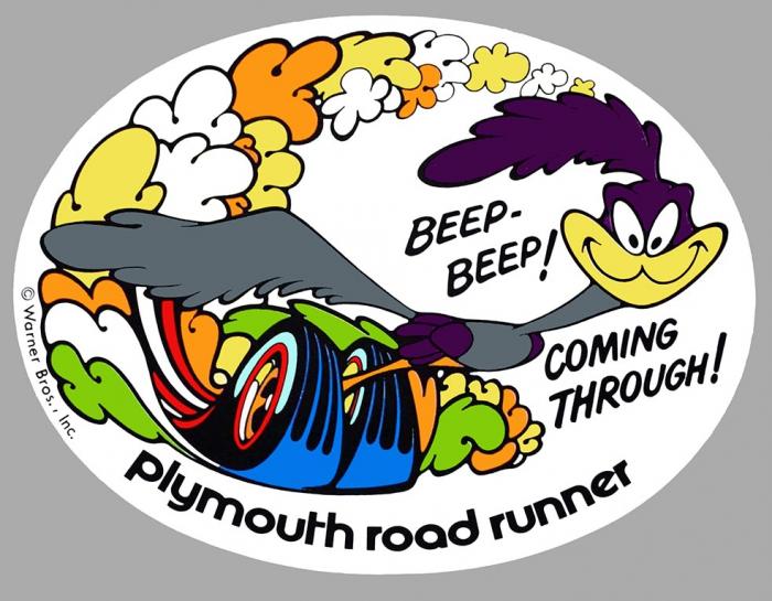 Sticker PLYMOUTH BEEP BEEP ROAD RUNNER : Couleur Course