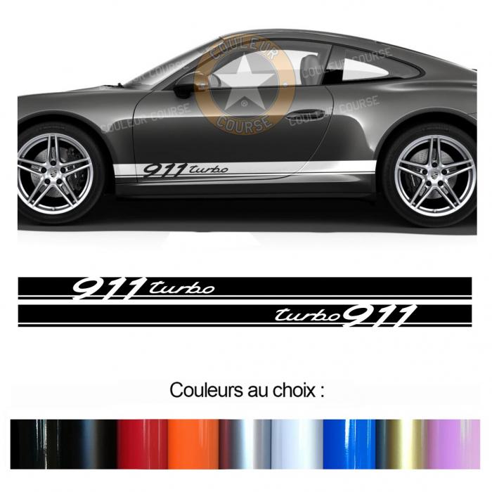 Sticker BANDES PORSCHE TURBO 911 964 993 996 997 : Couleur Course