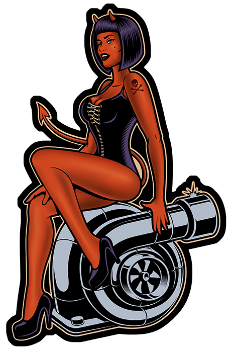 Sticker PINUP DIABLESSE TURBO : Couleur Course