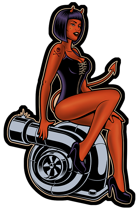 Sticker PINUP DIABLESSE TURBO : Couleur Course