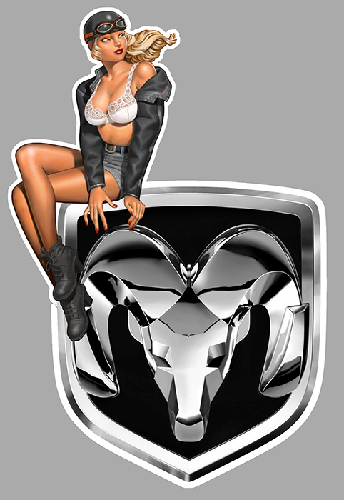 Sticker DODGE RAM PINUP : Couleur Course