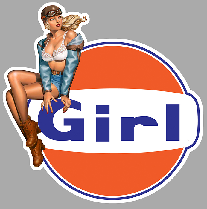 Sticker GULF GIRL PINUP : Couleur Course