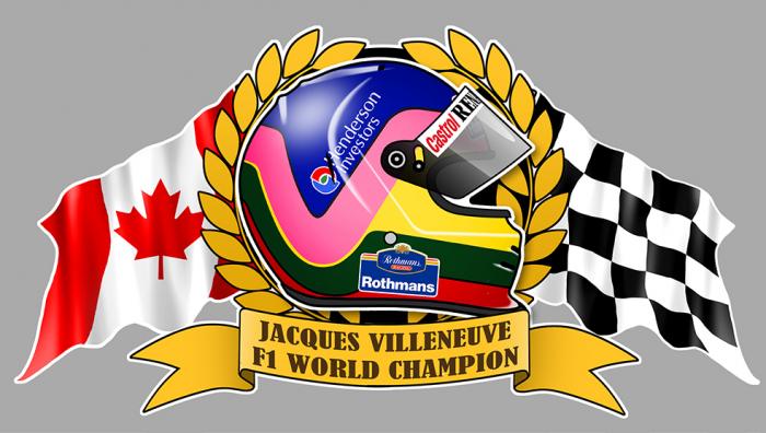 Sticker JACQUES VILLENEUVE : Couleur Course