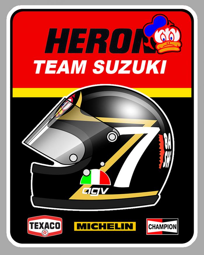 Sticker TEAM HERON SUZUKI TEXACO SHEENE : Couleur Course