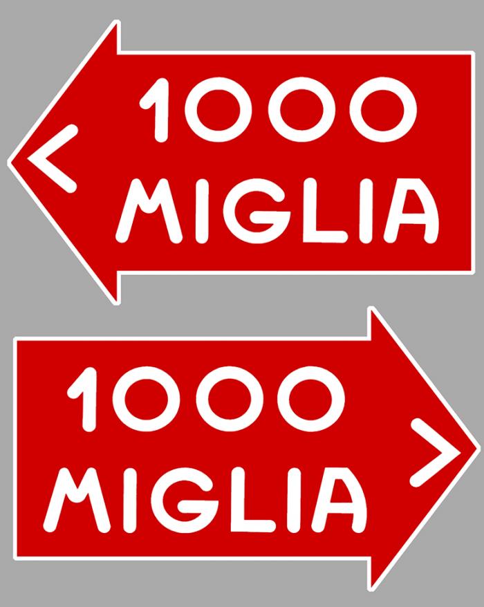 Sticker 2 X 1000 MIGLIA : Couleur Course