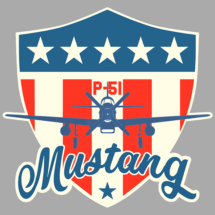 Sticker P-51 MUSTANG : Couleur Course