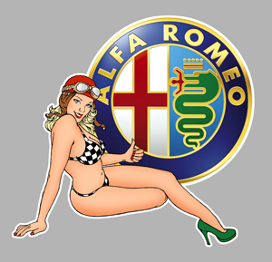 Sticker PINUP ALFA ROMEO PA146 : Couleur Course