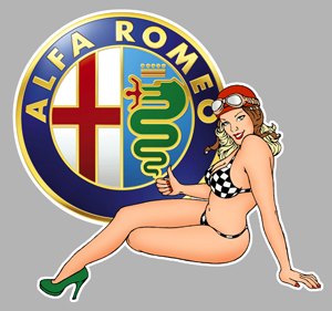 Sticker PINUP ALFA ROMEO PA147 : Couleur Course
