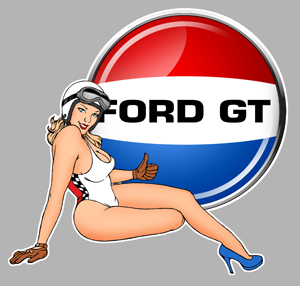 Sticker  PINUP FORD GT PA192 : Couleur Course