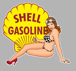 Sticker PINUP SHELL PA257 : Couleur Course
