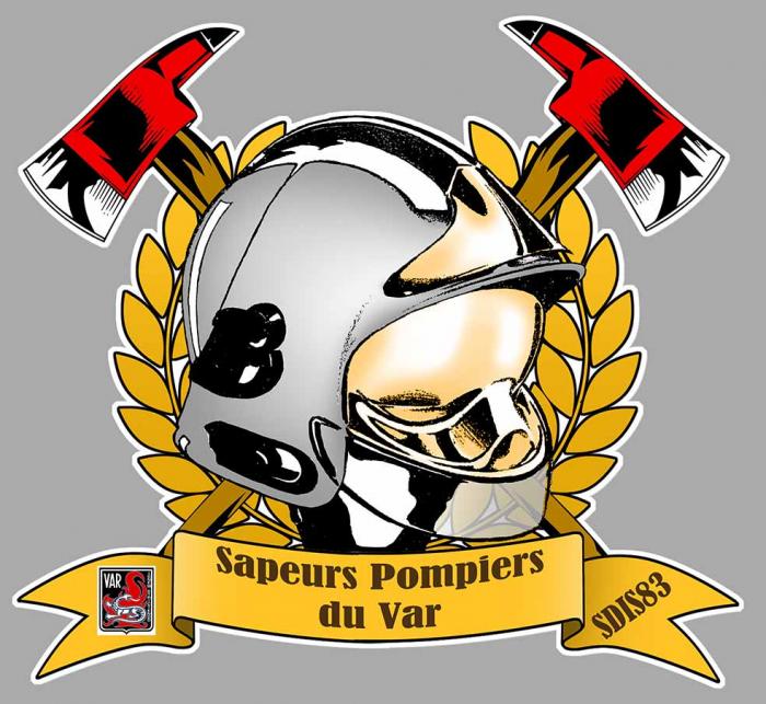 Sticker SAPEURS POMPIERS VAR 83 : Couleur Course