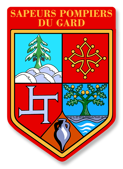 Sticker SAPEURS POMPIERS GARD 30 : Couleur Course