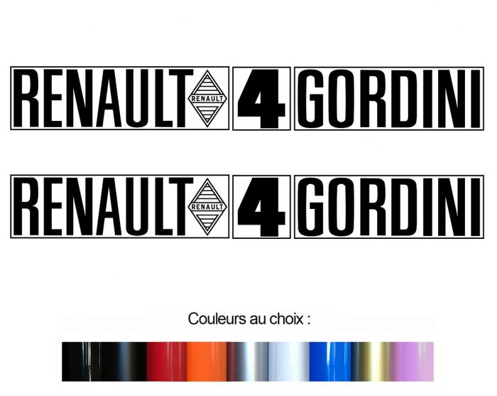Sticker 2 X RENAULT 4 R4 4L GORDINI : Couleur Course