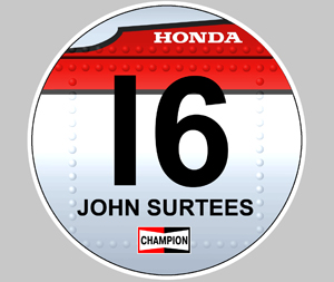 Sticker JOHN SURTEES HONDA SA032 : Couleur Course