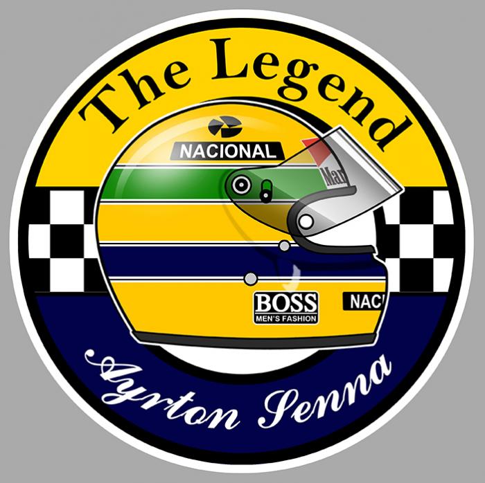 Sticker AYRTON SENNA THE LEGEND : Couleur Course