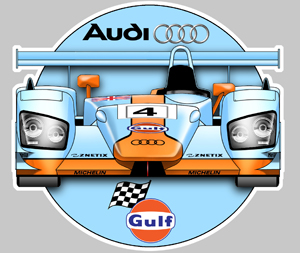 Sticker AUDI R8 GULF LE MANS AA022 : Couleur Course