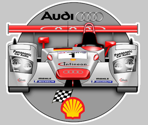 Sticker AUDI R8 LE MANS AA023 : Couleur Course