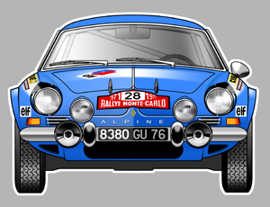 Sticker ALPINE RENAULT A110 MONTE CARLO AA112 : Couleur Course