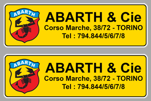 Sticker 2 X ABARTH : Couleur Course