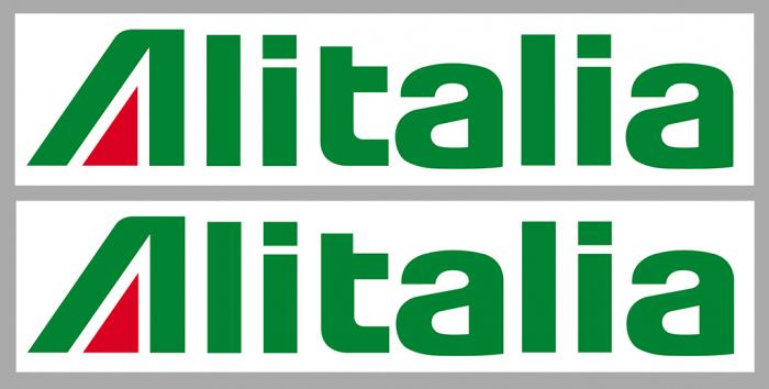 Sticker 2 X ALITALIA : Couleur Course