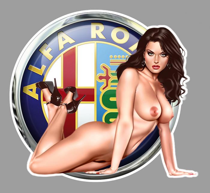 Sticker  PINUP ALFA ROMEO : Couleur Course