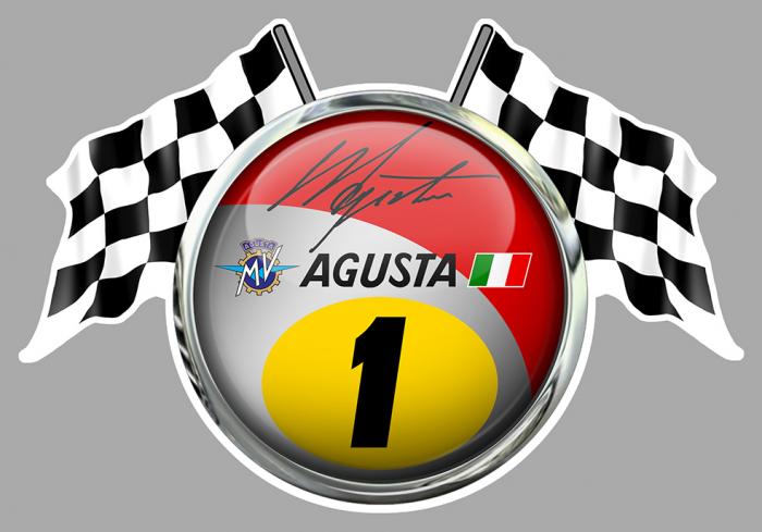 Sticker GIACOMO AGOSTINI MV AGUSTA : Couleur Course