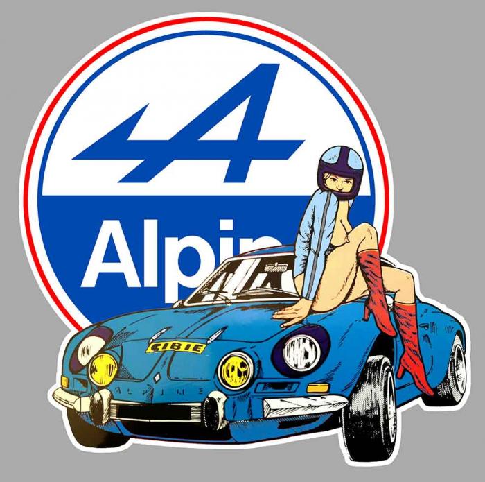 Sticker autocollant Alpine A110 pin up 