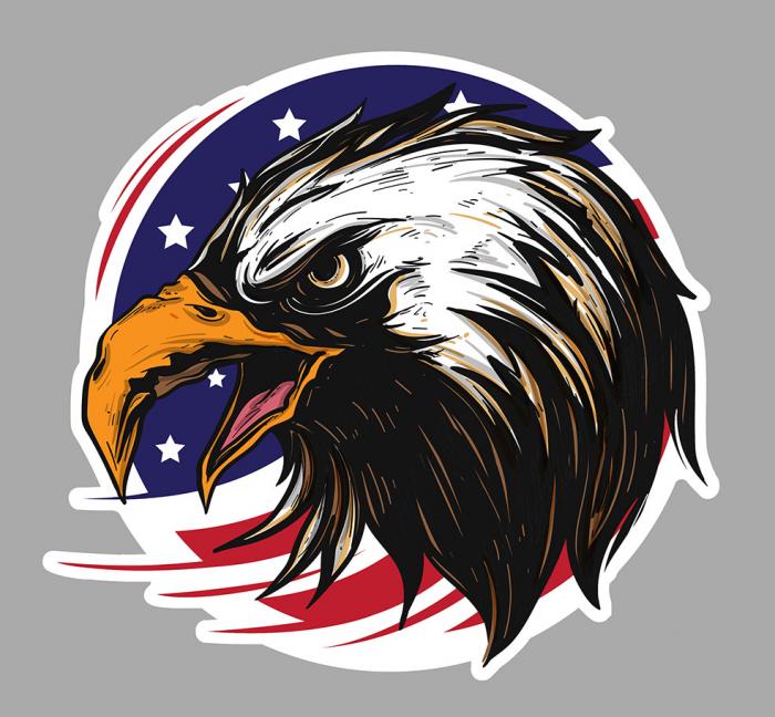 Sticker AIGLE USA : Couleur Course