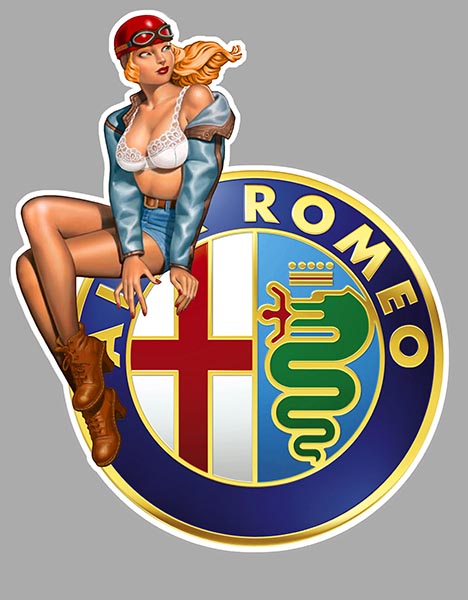 Sticker  PINUP ALFA ROMEO : Couleur Course