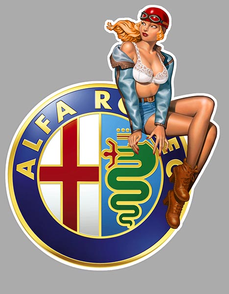 Sticker  PINUP ALFA ROMEO : Couleur Course