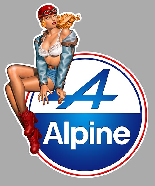 Sticker PINUP ALPINE  : Couleur Course