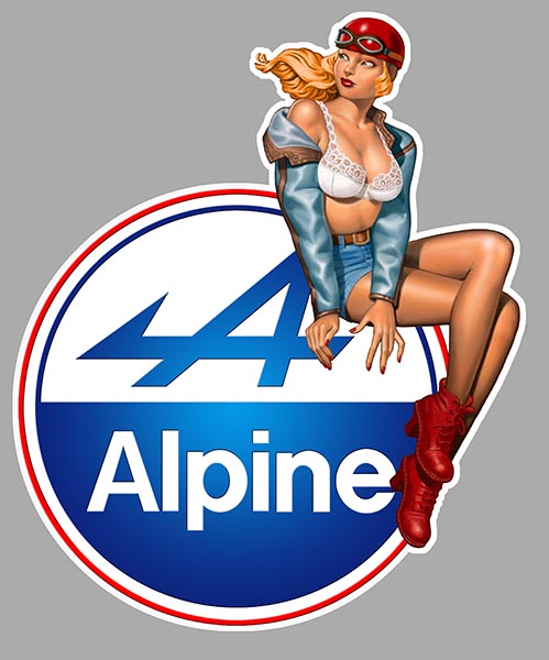 Sticker PINUP ALPINE  : Couleur Course
