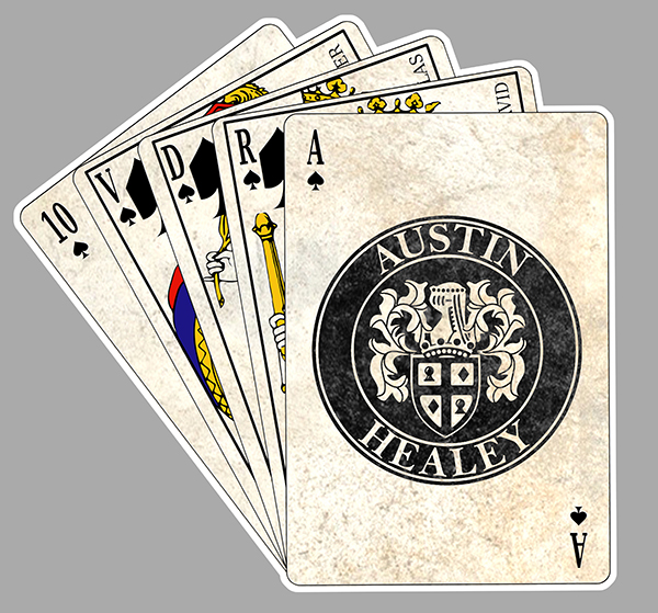 Sticker AUSTIN HEALEY QUINTE FLUSH POKER : Couleur Course