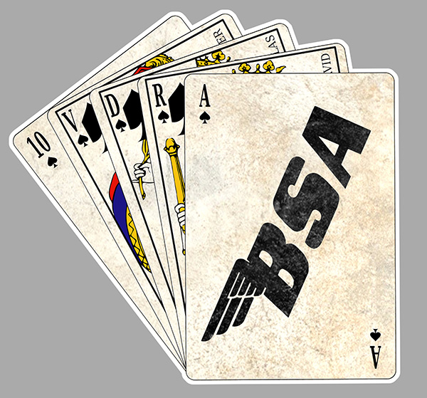 Sticker BSA QUINTE FLUSH POKER : Couleur Course