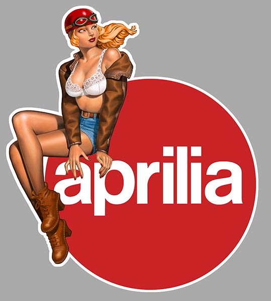 Sticker APRILIA PINUP : Couleur Course
