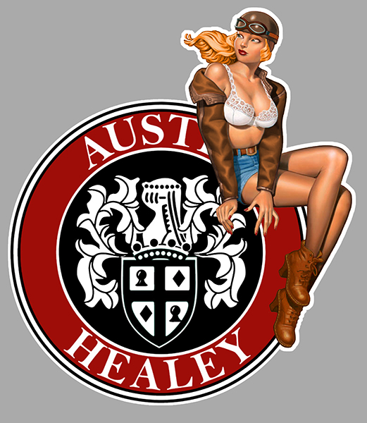 Sticker PINUP AUSTIN HEALEY : Couleur Course