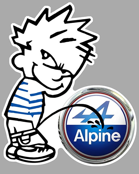 Sticker PISS ON ALPINE : Couleur Course