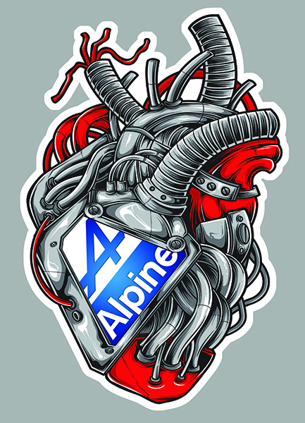 Sticker ALPINE COEUR PASSION : Couleur Course