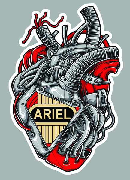 Sticker ARIEL COEUR PASSION : Couleur Course