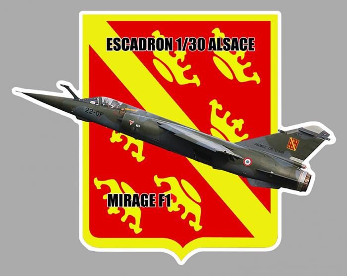 Sticker ESCADRON 1/30 ALSACE MIRAGE F1 : Couleur Course