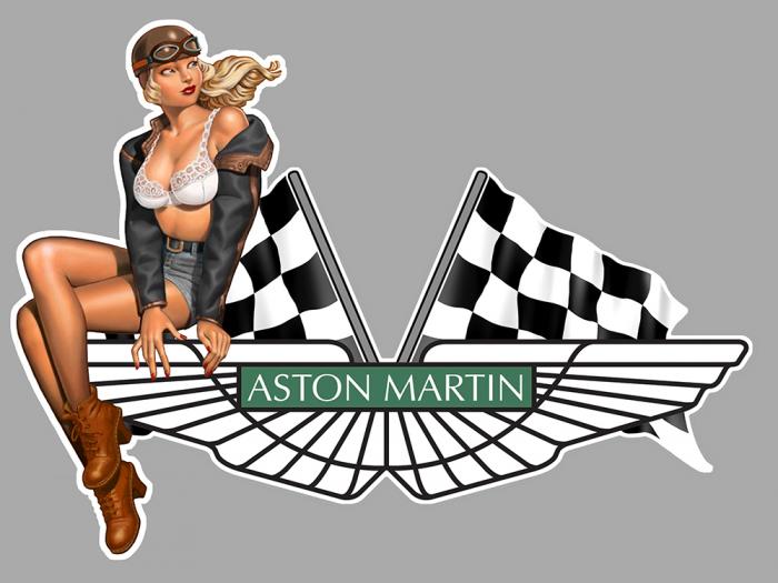 Sticker  PINUP ASTON MARTIN : Couleur Course