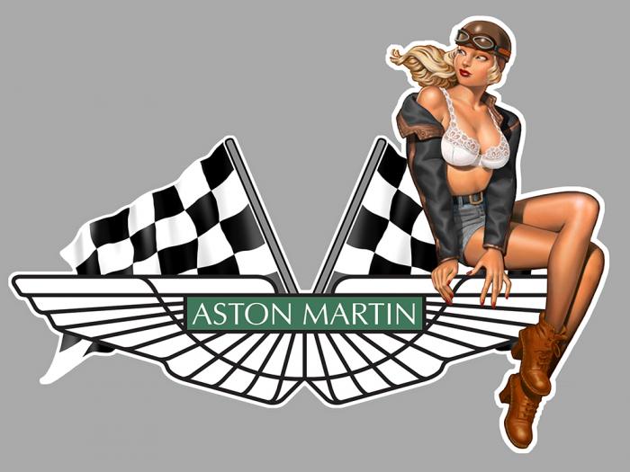 Sticker  PINUP ASTON MARTIN : Couleur Course