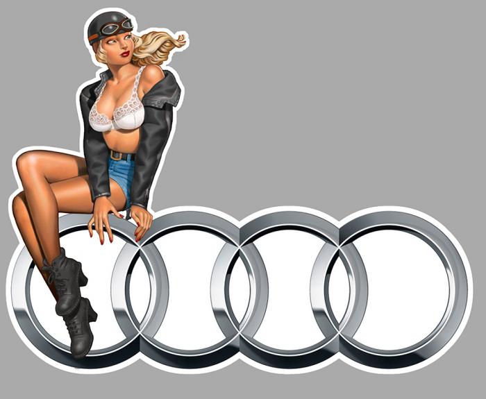 Sticker  PINUP AUDI : Couleur Course