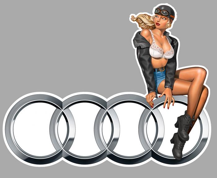 Sticker  PINUP AUDI : Couleur Course