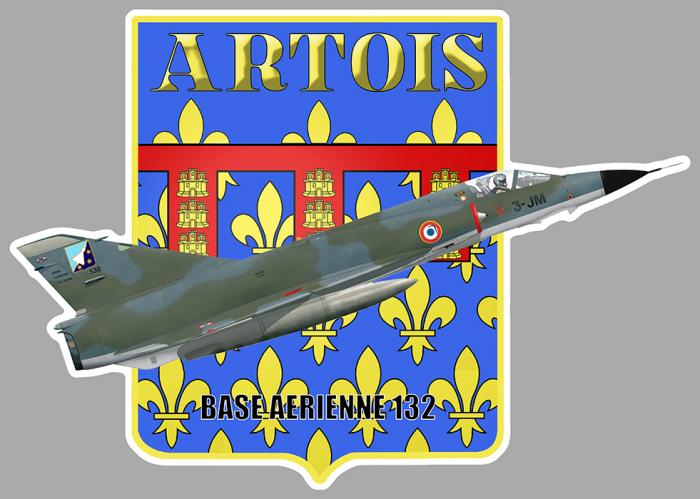 Sticker BASE AERIENNE 132 ARTOIS MIRAGE : Couleur Course